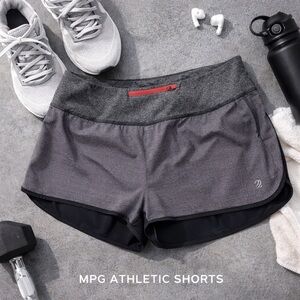 MPG Athletic Running Shorts Built-In Liner Gray Black Performance Workout Size L
